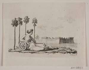 フォートで横になっている女性 作： Gerhard Ludvig Lahde