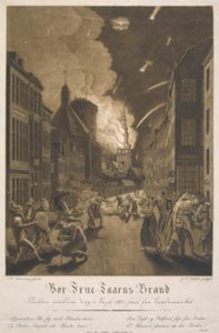 聖母教会の塔の火事 作： Gerhard Ludvig Lahde