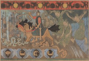 岩の中の扉、1895 年。 作： Gerhard Munthe