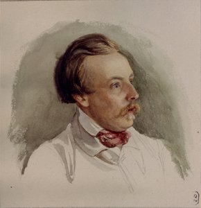 画家アレクサンダー・フォン・コッツェビューの肖像 1815-1889、1840年代 作： Gerhard Wilhelm Reutern von