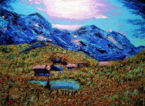 夏のユングフラウ、2020年（キャンバスに油彩） 作： Gerhardt Isringhaus