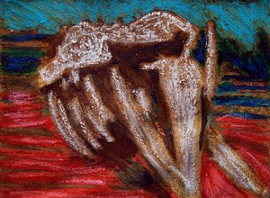 クジラの骨格,2019（キャンバスに油彩） 作： Gerhardt Isringhaus