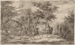 騎兵隊と干し草車 作： Gerhardus Emaus de Micault