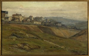 ムーラン・デ・プレ通り、1900年頃（油彩・キャンバス） 作： Germain Eugene Bonneton