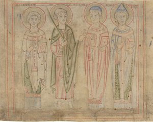 聖キプロス、ヴィート、ステファン、コルネリウス 作： German 12th Century