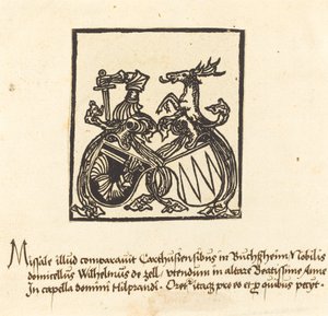 ヴィルヘルム・フォン・ツェルのブックプレート 作： German 15th Century