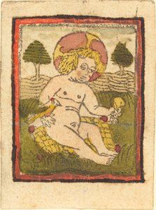 鳥と一緒にいるキリストの子供 作： German 15th Century
