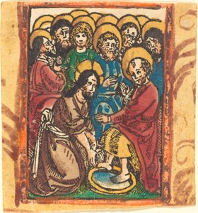使徒たちの足を洗うキリスト 作： German 15th Century