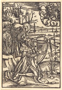 ハープを弾くデビッド 作： German 15th Century