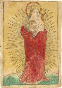 三日月に立つ栄光のマドンナと子供 作： German 15th Century