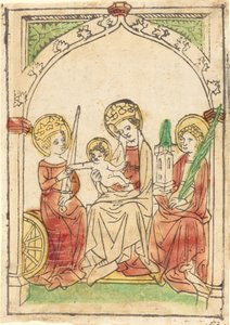 聖カタリナとバーバラの間のマドンナ 作： German 15th Century