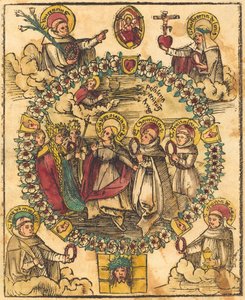 聖人とロザリオのマドンナ 作： German 15th Century