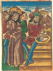 手を洗うピラト 作： German 15th Century