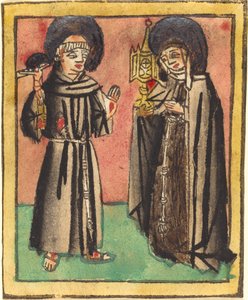 聖フランシスコと聖クララ 作： German 15th Century