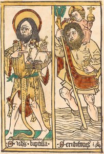 洗礼者聖ヨハネと聖クリストファー 作： German 15th Century