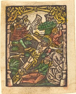 十字架につけられたキリスト 作： German 15th Century or Master of the Meshed Background