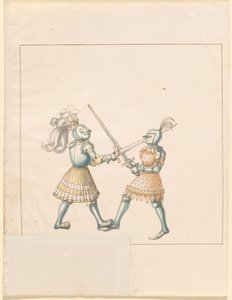Freydal、The Book of Jousts and Tournament of Jousts and Tournament of Emperor Maximilian I: Combats on Foot (Jousts)(Volume III): プレート 158 作： German 16th Century
