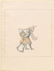 Freydal、The Book of Jousts and Tournament of Jousts and Tournament of Emperor Maximilian I: Combats on Foot (Jousts)(Volume III): プレート 160 作： German 16th Century