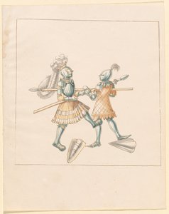 Freydal、The Book of Jousts and Tournament of Jousts and Tournament of Emperor Maximilian I: Combats on Foot (Jousts)(Volume III): プレート 151 作： German 16th Century