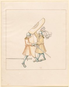 Freydal、The Book of Jousts and Tournament of Jousts and Tournament of Emperor Maximilian I: Combats on Foot (Jousts)(Volume III): プレート 156 作： German 16th Century