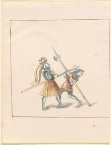 Freydal、The Book of Jousts and Tournament of Jousts and Tournament of Emperor Maximilian I: Combats on Foot (Jousts)(Volume III): プレート 142 作： German 16th Century