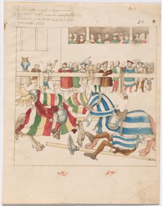 固定シールドを使用したモック ジョスト オブ ウォー 作： German 16th Century