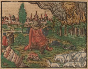 モーセと燃える茂み 作： German 16th Century