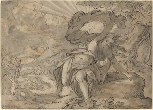 風景の中の寓話的な女性像 [直訳] 作： German 17th Century