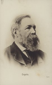 フリードリヒ・エンゲルス（1820-1895）、ドイツの政治理論家、社会科学者、作家（モノクロ写真）