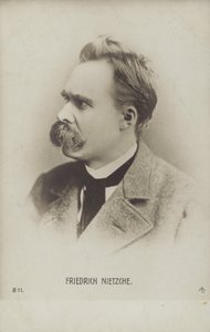 フリードリヒ・ニーチェ（1844-1900）、ドイツの哲学者、作家（モノクロ写真）