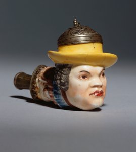 マイセン「宮廷道化師フローリッヒの肖像パイプボウル」1742年頃（磁器 作： German School