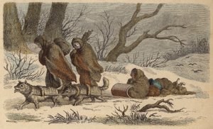 ネイティブアメリカンのソリ（彩色済み彫刻 作： German School