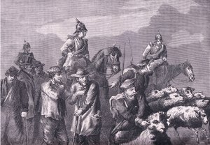 1890年頃、Cassell and Company Limited発行の『Cassells History of the War between France and Germany』に掲載された採集隊。 作： German School