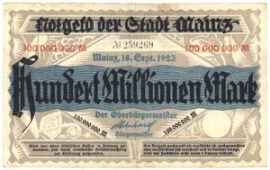 1億2千万枚の紙幣、1923年 作： German School