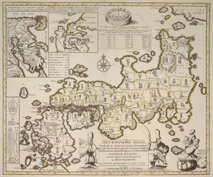 六十八州に分けられた日本王国の地図、カムシャッカとニフォンの別の地図 作： German School