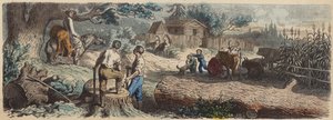 アメリカ西部の新開拓地（カラー図版 作： German School