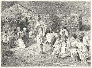 アビシニアの旅の吟遊詩人とその観客（版画