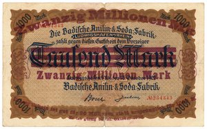 2000万マルク紙幣、1922年 作： German School