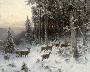 黒い森の冬の夜、1880年頃
