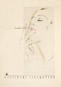 Styl, pub.1922より "Batschari Cigaretten "の広告（ポショワール版画）