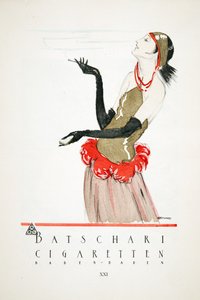 Styl, pub.1922より "Batschari Cigaretten "の広告（ポショワール版画）