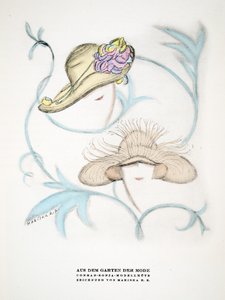 コンラッド・ソニアの帽子の広告、1922年発行の『Styl』より（ポショワール版画）