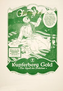 クプファーベルク・ゴールドの広告、『Styl』1922年発行より（ポショワール版画）