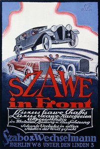 Szawe自動車の広告、1921年 作： German School