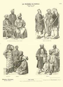 19世紀のアフガニスタンの衣装 作： German School
