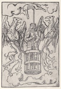 アレクサンダー大王は2匹のグリフィンによって空中に運ばれた、c.1525 作： German School