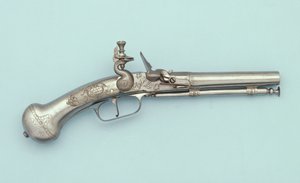 全鋼製フリントロック式ピストル、Jan Cloeter a Grevenbroich、c.1660 作： German School