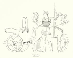 古代ギリシャのチャリオット（エングレービング 作： German School