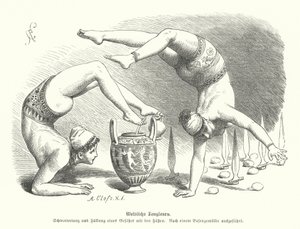古代ギリシャの女性アクロバット（彫刻 作： German School
