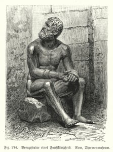 古代ギリシャ・ローマ時代のボクサーの座像（彫刻 作： German School